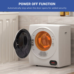 HOMCOM 1.5 cu.ft Portable Compact Clothes Laundry Dryer with Intelligent Drying for Apartments Dorms RVs, 850W, White