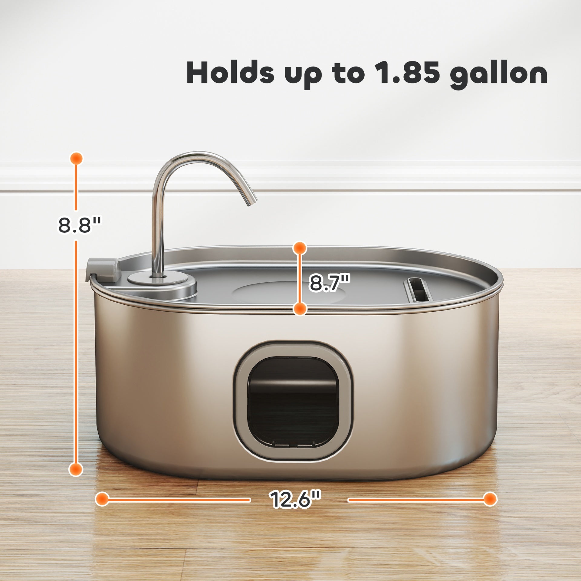 PawHut 246 oz./7L Stainless Steel Cat Water Fountain with Filters, Ultra-Quiet Pump, for Cats, Dogs & Multi-Pet Homes