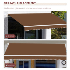 Outsunny 10' x 8' Manual Retractable Sun Shade Patio Awning - Coffee Brown
