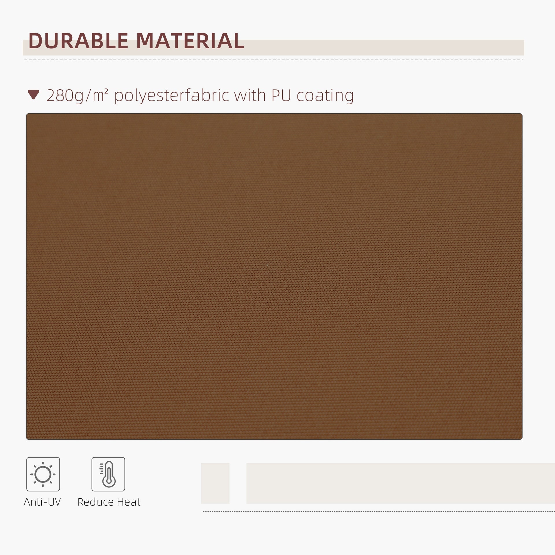 Outsunny 10' x 8' Manual Retractable Sun Shade Patio Awning - Coffee Brown