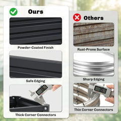 Outsunny 2pc 23.5" Elevated Herb & Vegetable Planting Box Kit w/ Versatile Uses, Dark Gray