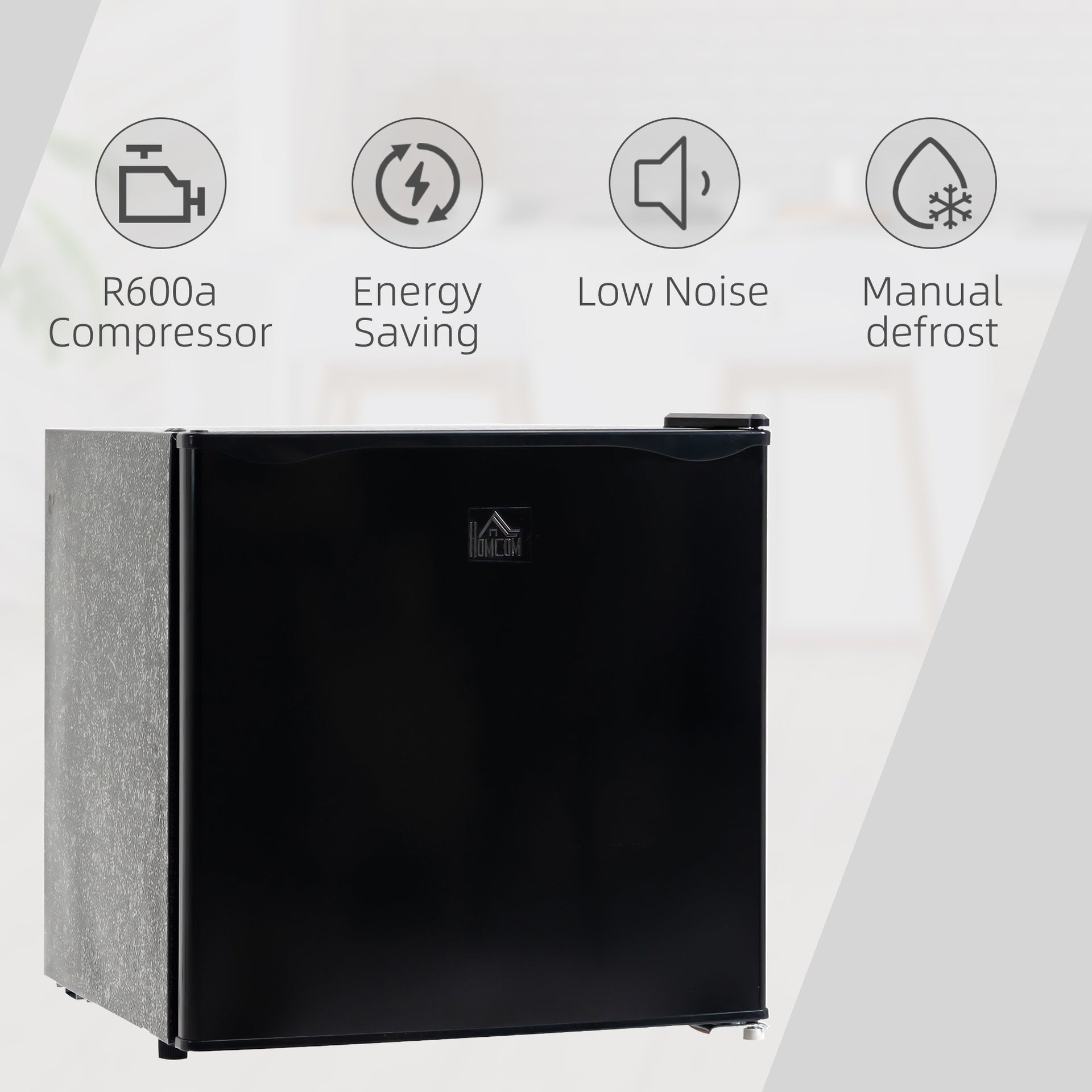 HOMCOM Mini Freezer Countertop, 1.1 Cu.Ft Compact Upright Freezer with Removable Shelves, Reversible Door for Home, Dorm, Apartment and Office, Black