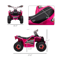 Aosom 6V Electric Toy Car with Forward Backward, Wear-Resistant Wheels for Ages 18-36 Months, Pink