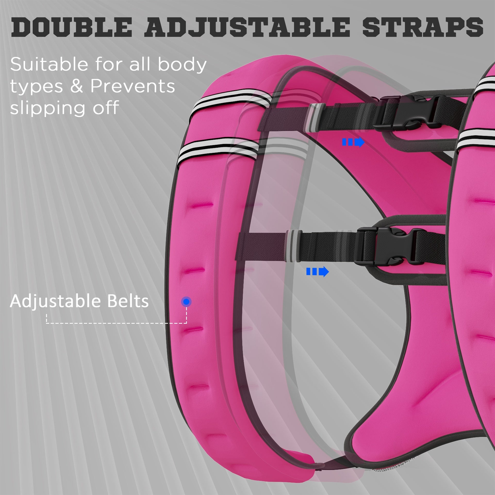 Soozier Body Weighted Vest with Pocket, Soft Skin-Friendly Weighted Workout Vest, Adjustable Weighted Running Equipment, 17.6 lbs., Pink