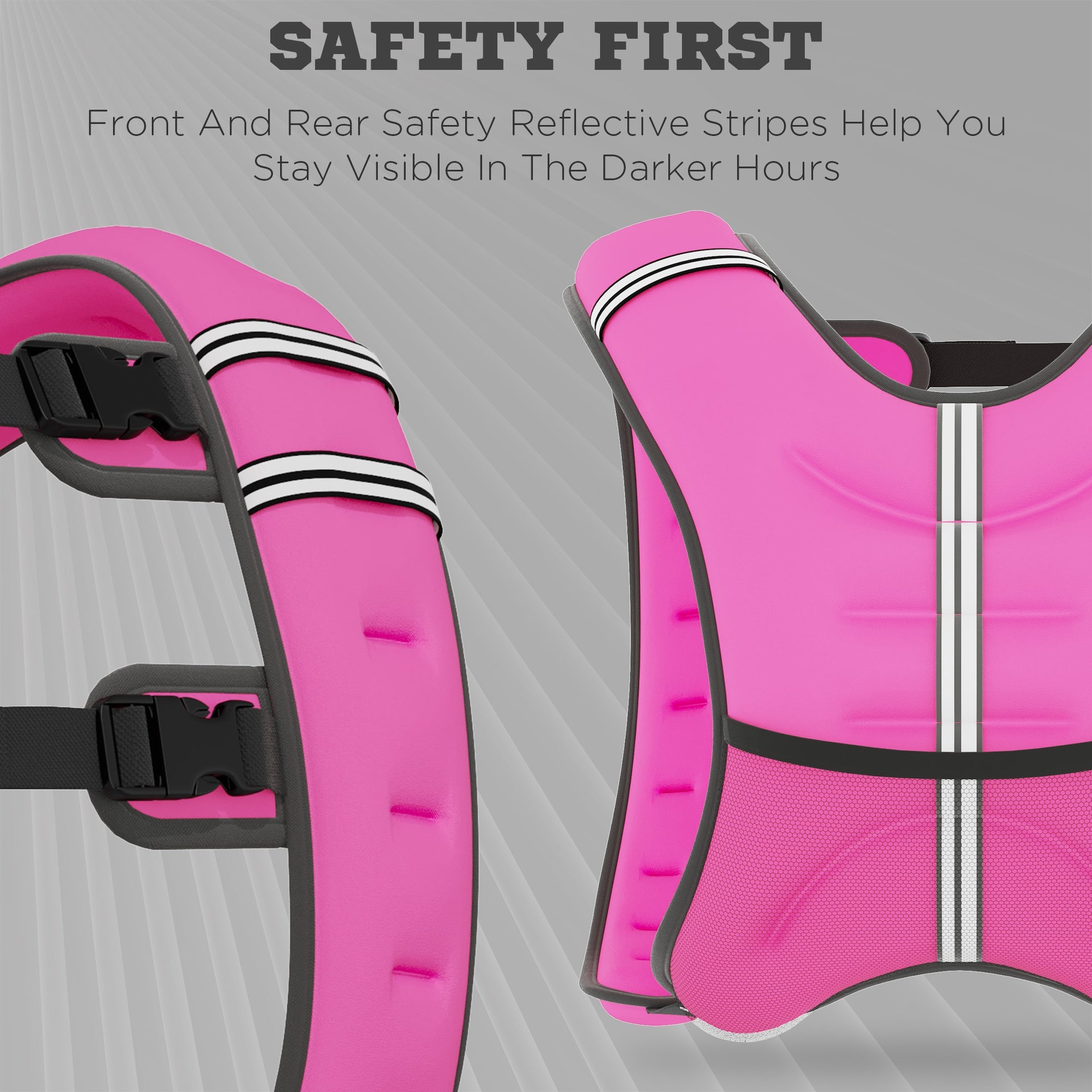 Soozier Body Weighted Vest with Pocket, Soft Skin-Friendly Weighted Workout Vest, Adjustable Weighted Running Equipment, 17.6 lbs., Pink
