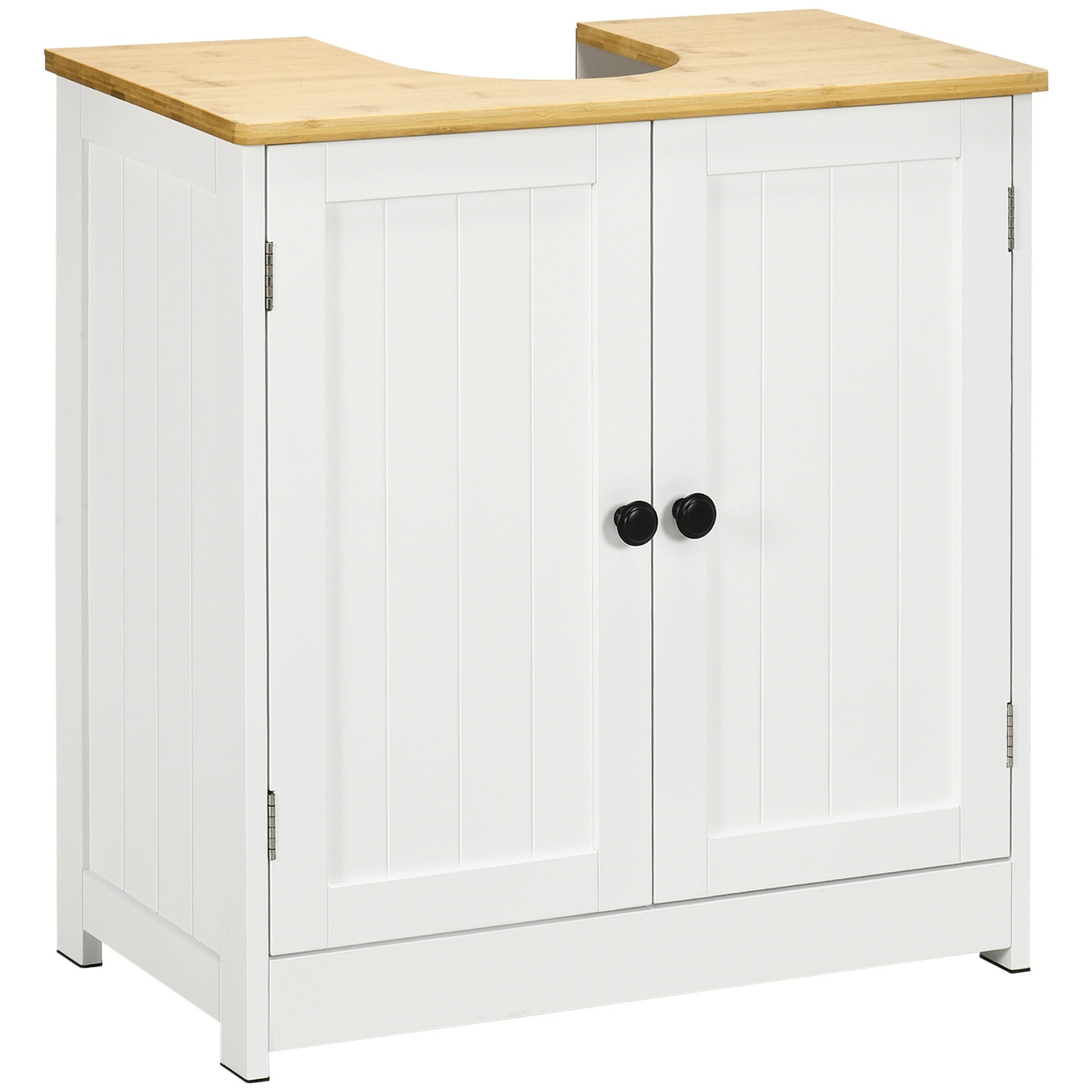 kleankin Bathroom Vanities Under Sink Storage Cabinet Cupboard with 2 Doors, 23.5" x 11.75" x 24", White