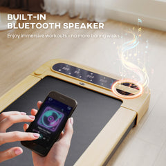 Soozier Walking Pad, Under Desk Treadmill with 17" x 43" Wide Belt, Remote Control, Bluetooth Speaker, Wheels and LED Display