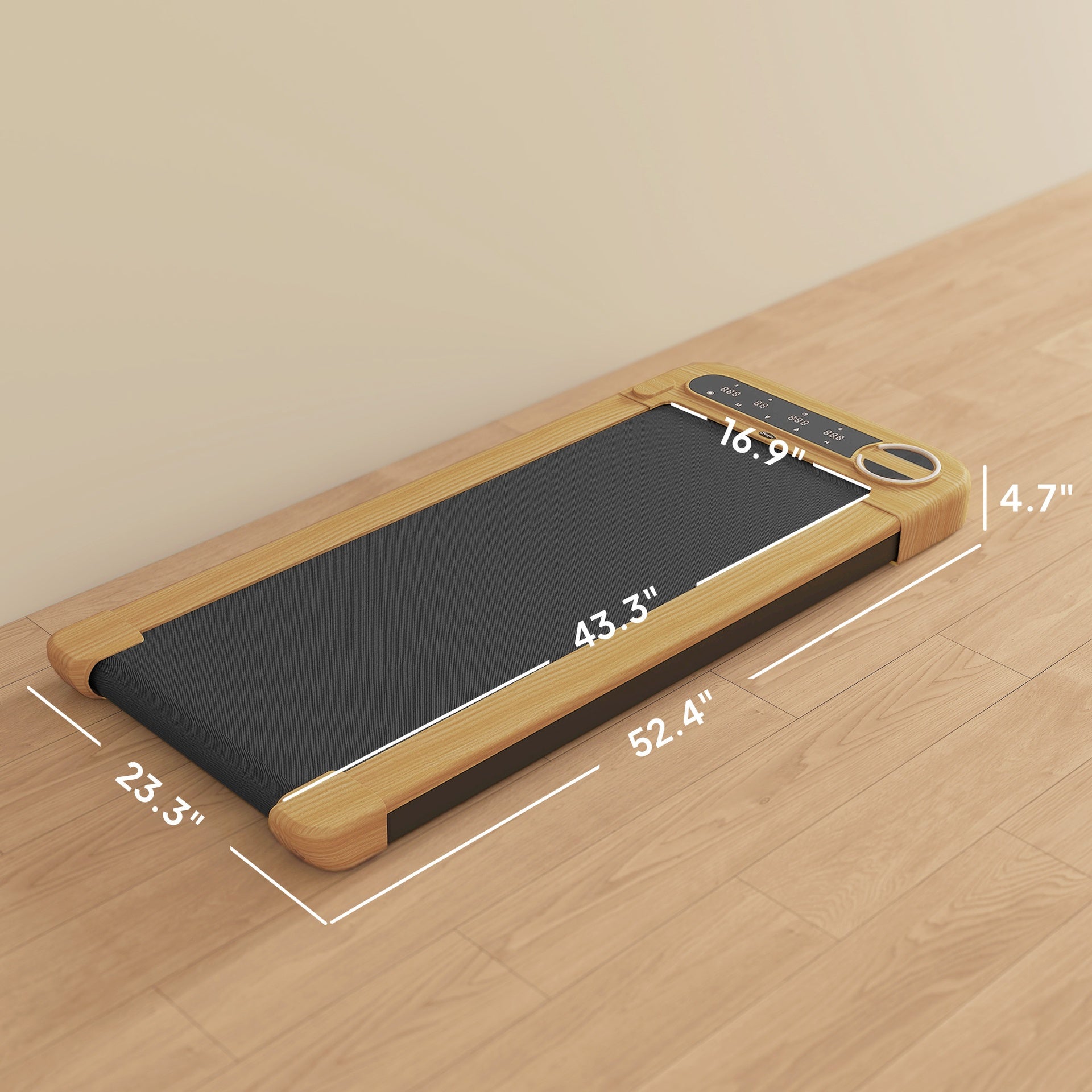 Soozier Walking Pad, Under Desk Treadmill with 17" x 43" Wide Belt, Remote Control, Bluetooth Speaker, Wheels and LED Display