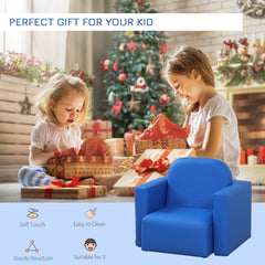 Qaba 2-in-1 Convertible Table and Chair Set for Boys Girls for Boys Girls, Blue