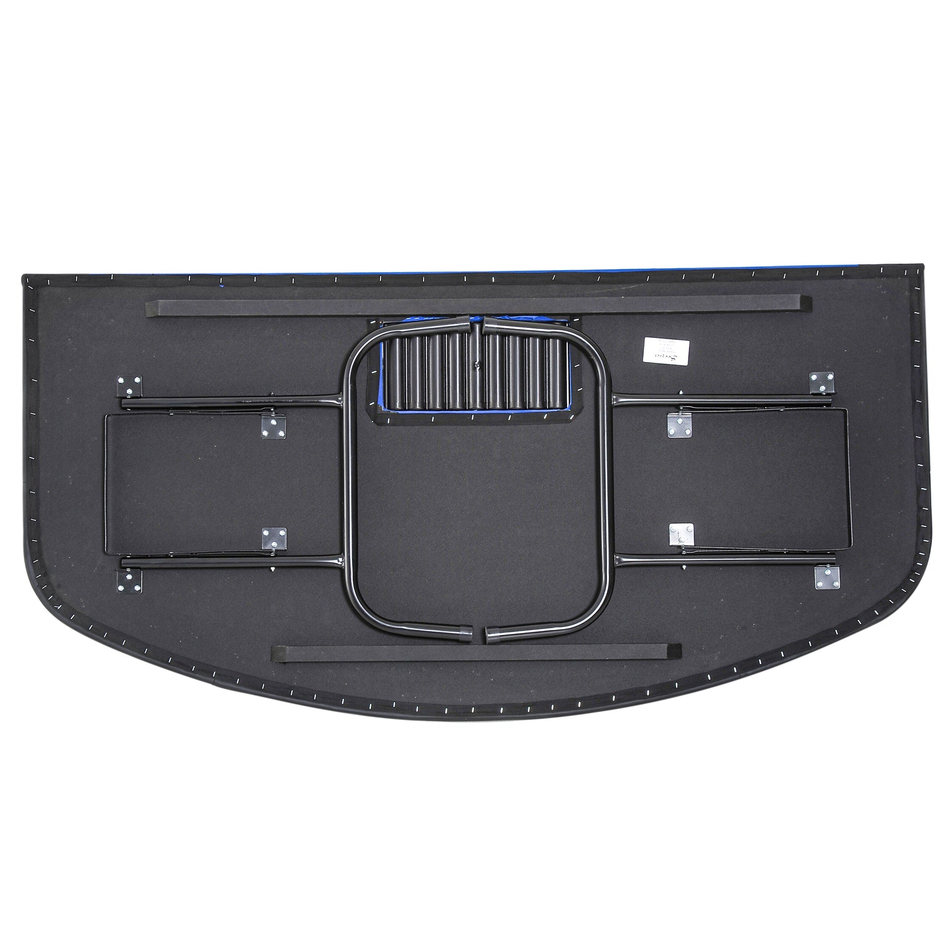 Soozier Poker Table Foldable, 72" Blackjack Table for 7 Players with Chip & Cup Holder, Blue Felt