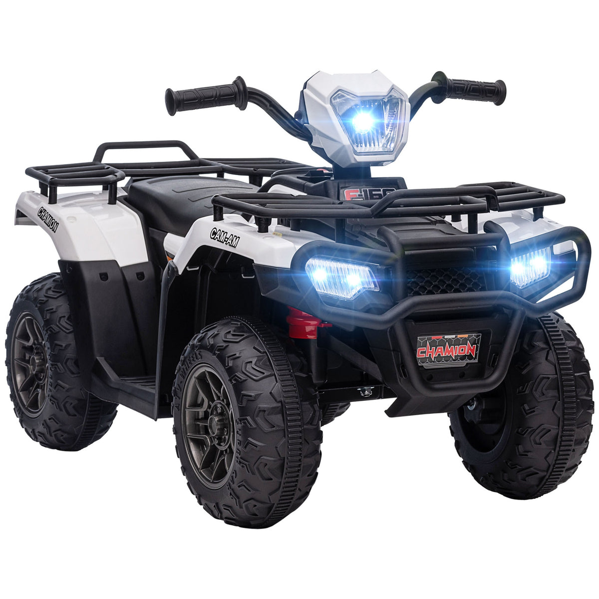 Aosom 12V Electric Toy Car with Forward Backward Function, Music, LED Headlights, for Ages 3-5 Years, White