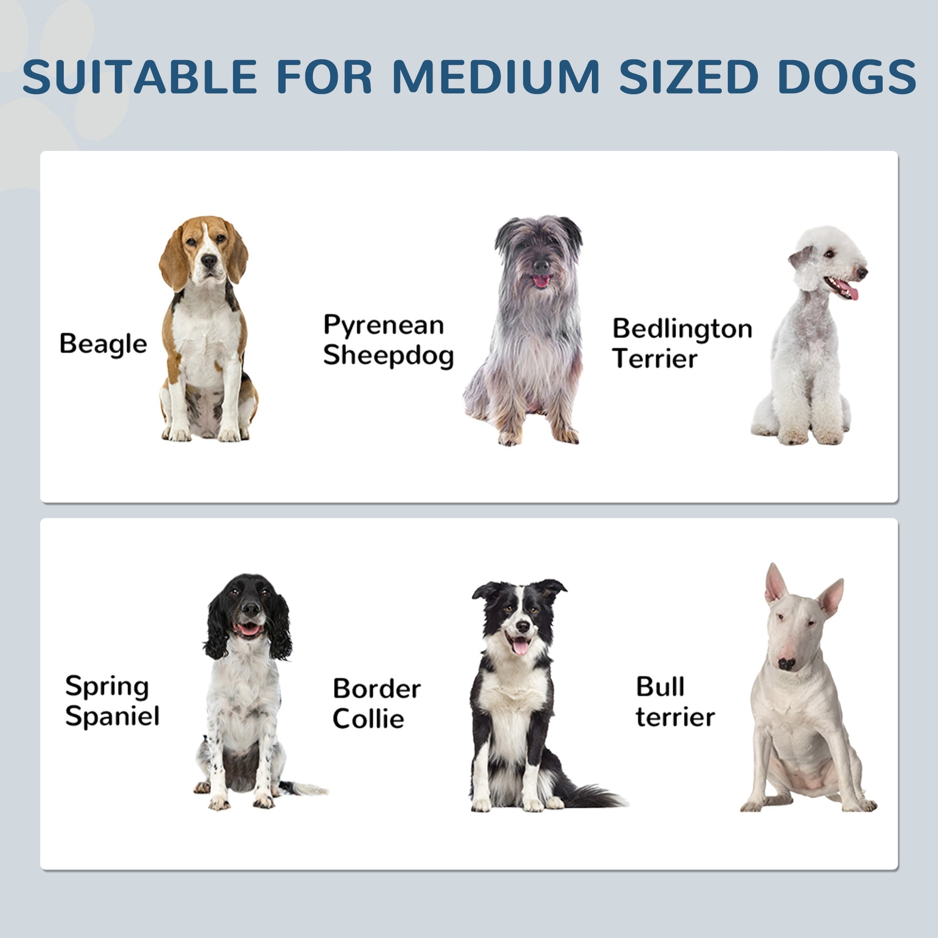 PawHut Pet Feeding Station, Dog Food Storage Cabinet w/ Raised Dog Bowls, Adjustable Panel, Hooks for Medium Dogs, White