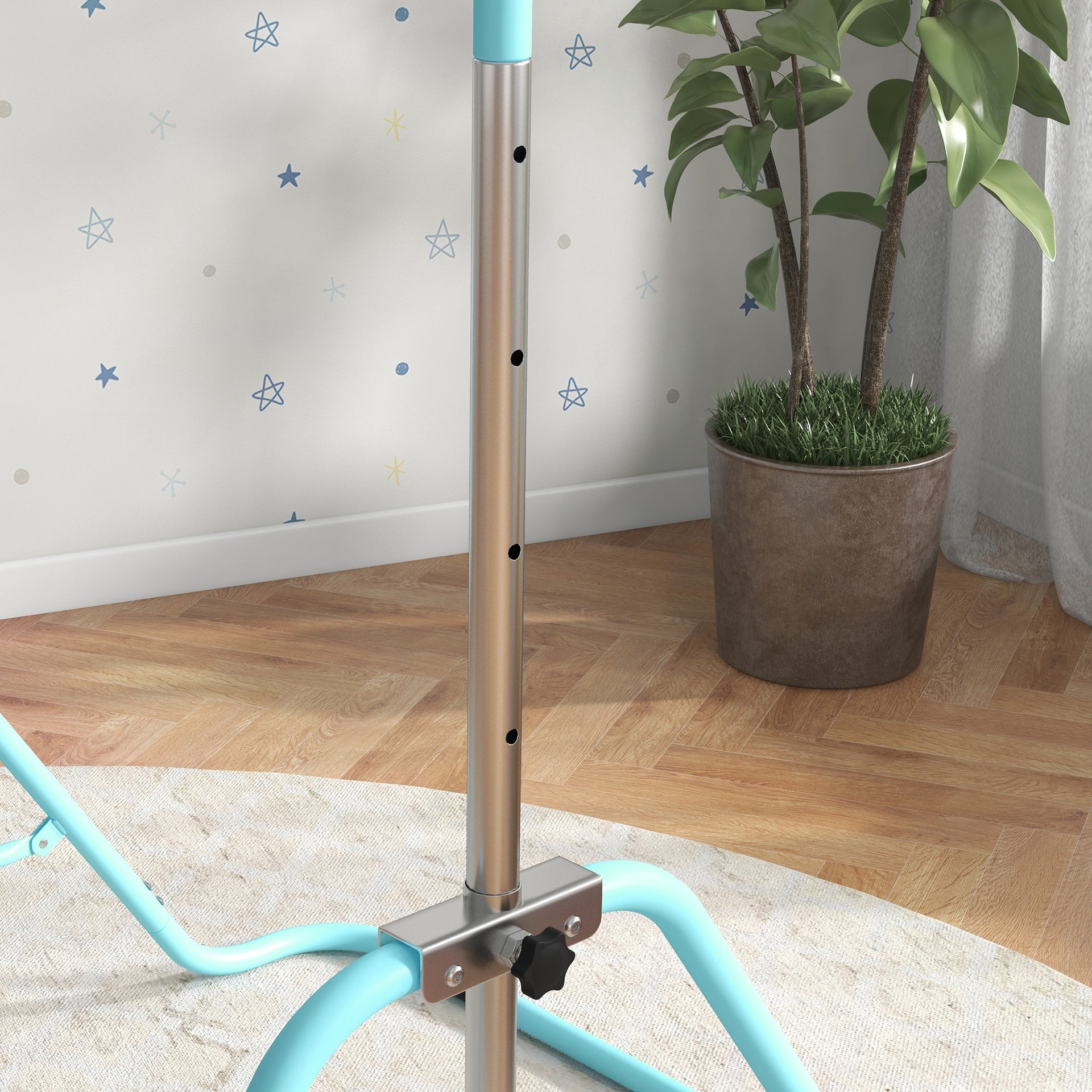 Qaba Folding Gymnastics Bar for Kids, Adjustable Height, Green