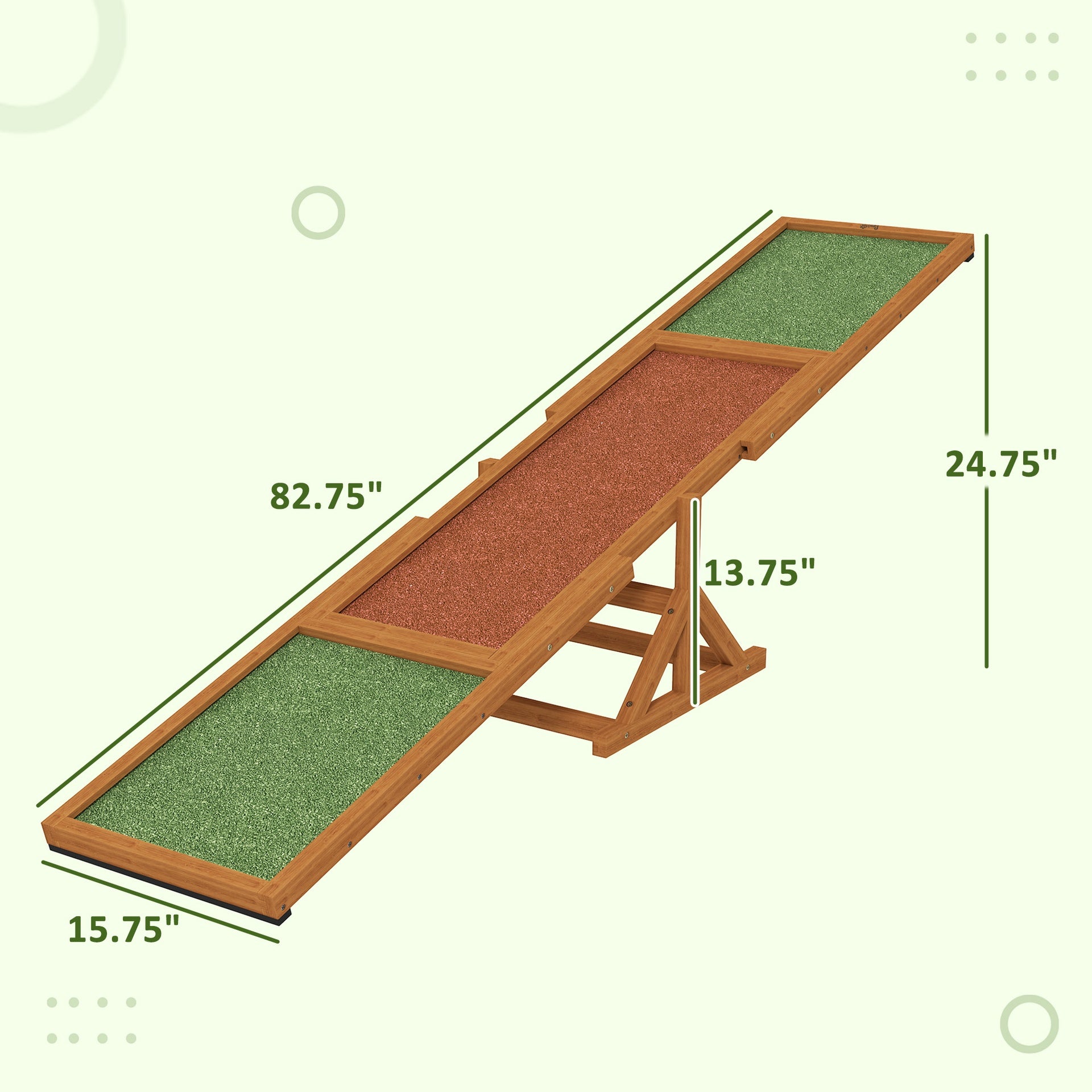 PawHut Wooden Dog Agility Seesaw for Training and Exercise, Weather Resistant, 83" L x 16" W x 14" H, Orange