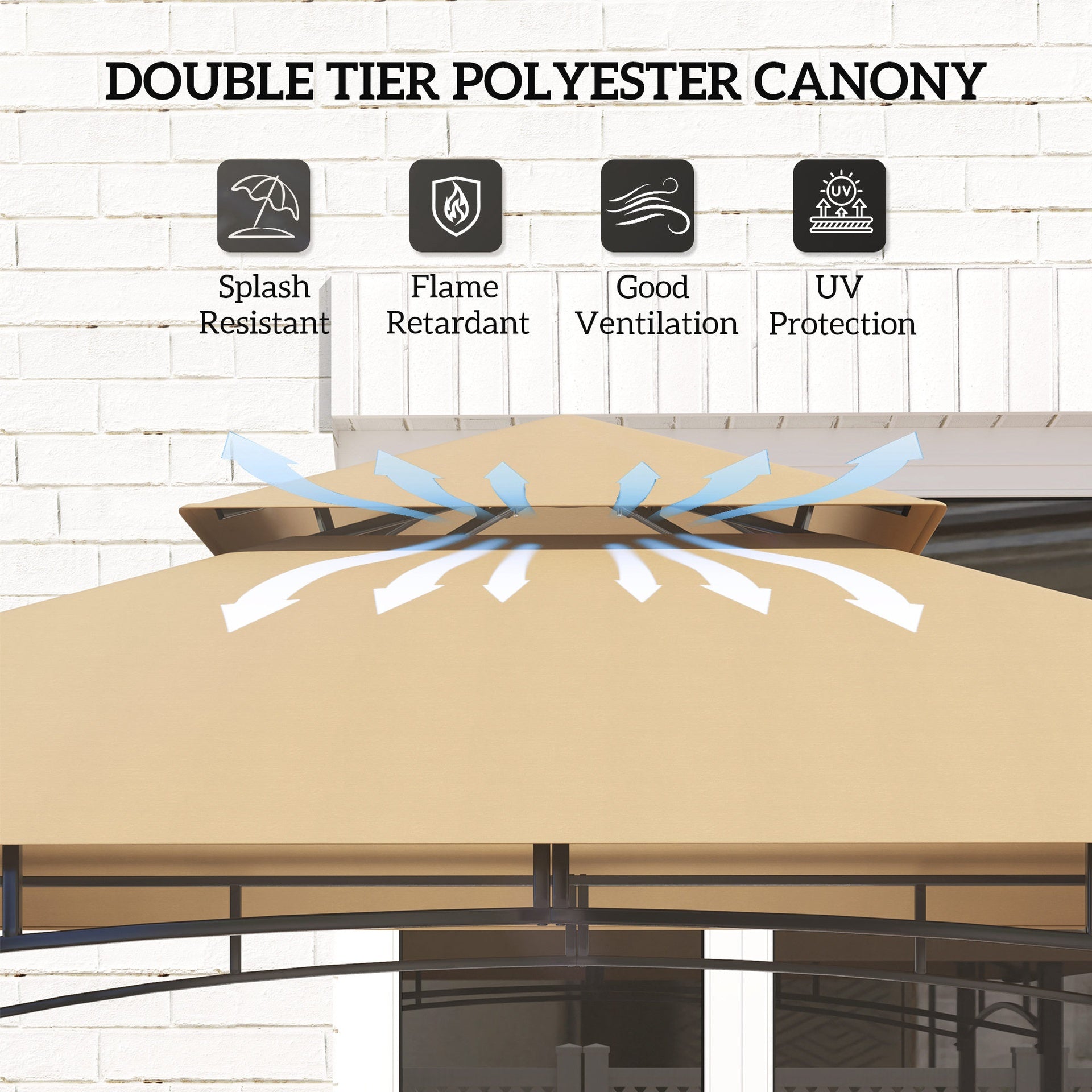 Outsunny 8' x 5' Outdoor Grill Gazebo, Barbecue Gazebo Shelter with LED Light, 2 Side Shelves, Hooks, Bottle Opener, Dark Brown