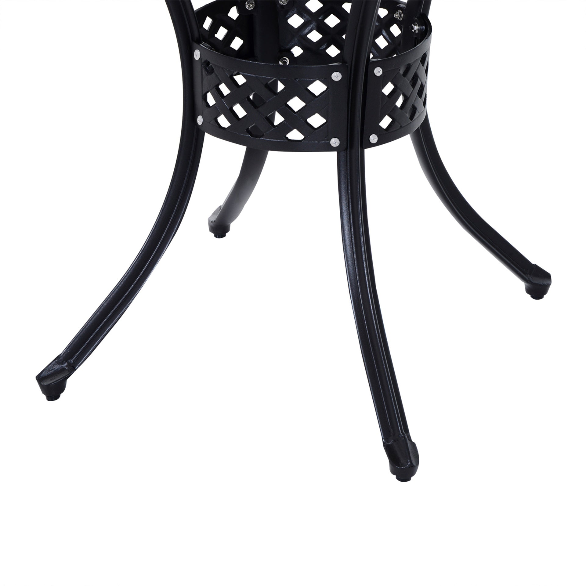 Outsunny 33" Patio Dining Table Round Cast Aluminium Outdoor Bistro Table with Umbrella Hole - Black