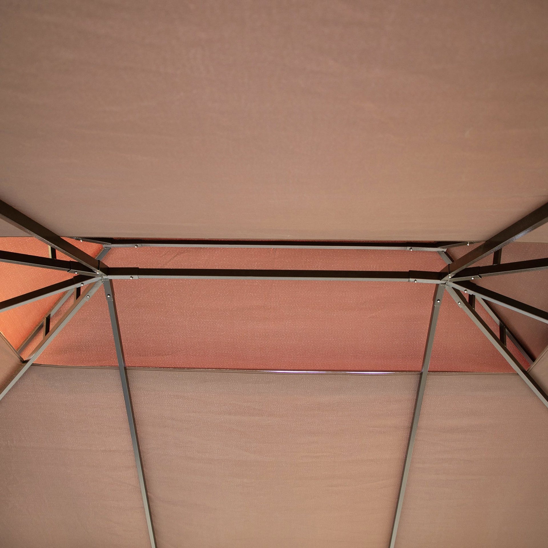 Outsunny 10' x 13' Patio Gazebo, Aluminum Frame Double Roof Outdoor Gazebo Canopy Shelter with Netting & Curtains, Coffee