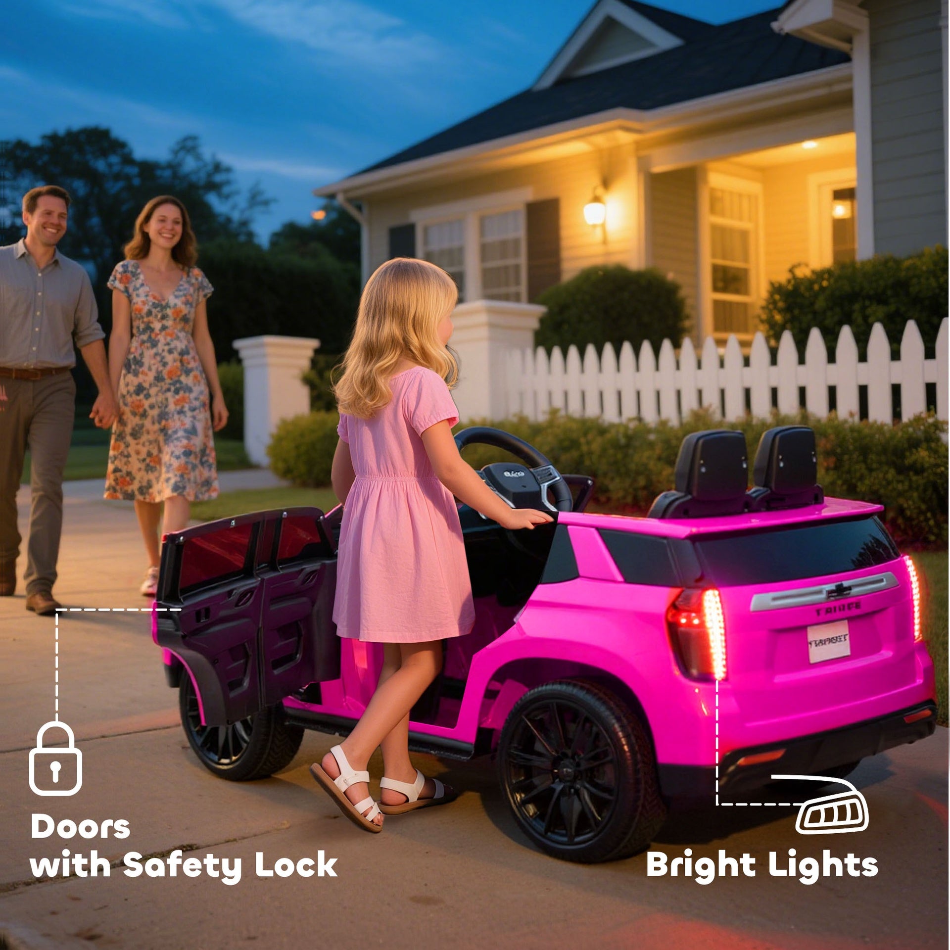 Aosom Electric Ride on Car 12V Kids Ride-on Toy, Pink