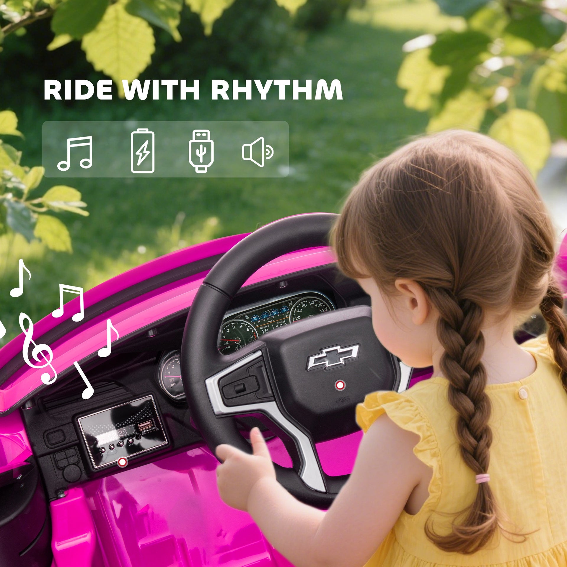 Aosom Electric Ride on Car 12V Kids Ride-on Toy, Pink