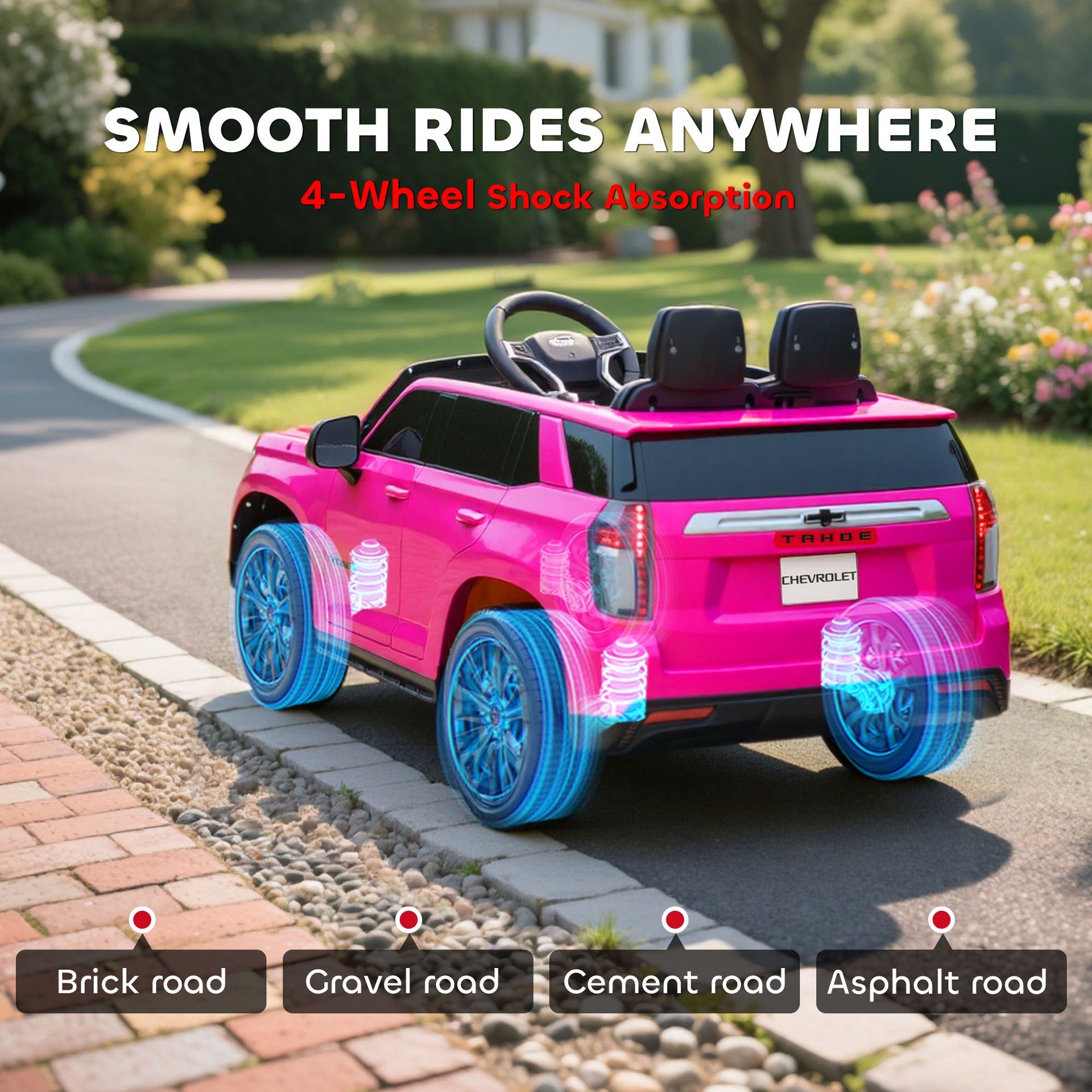 Aosom Electric Ride on Car 12V Kids Ride-on Toy, Pink