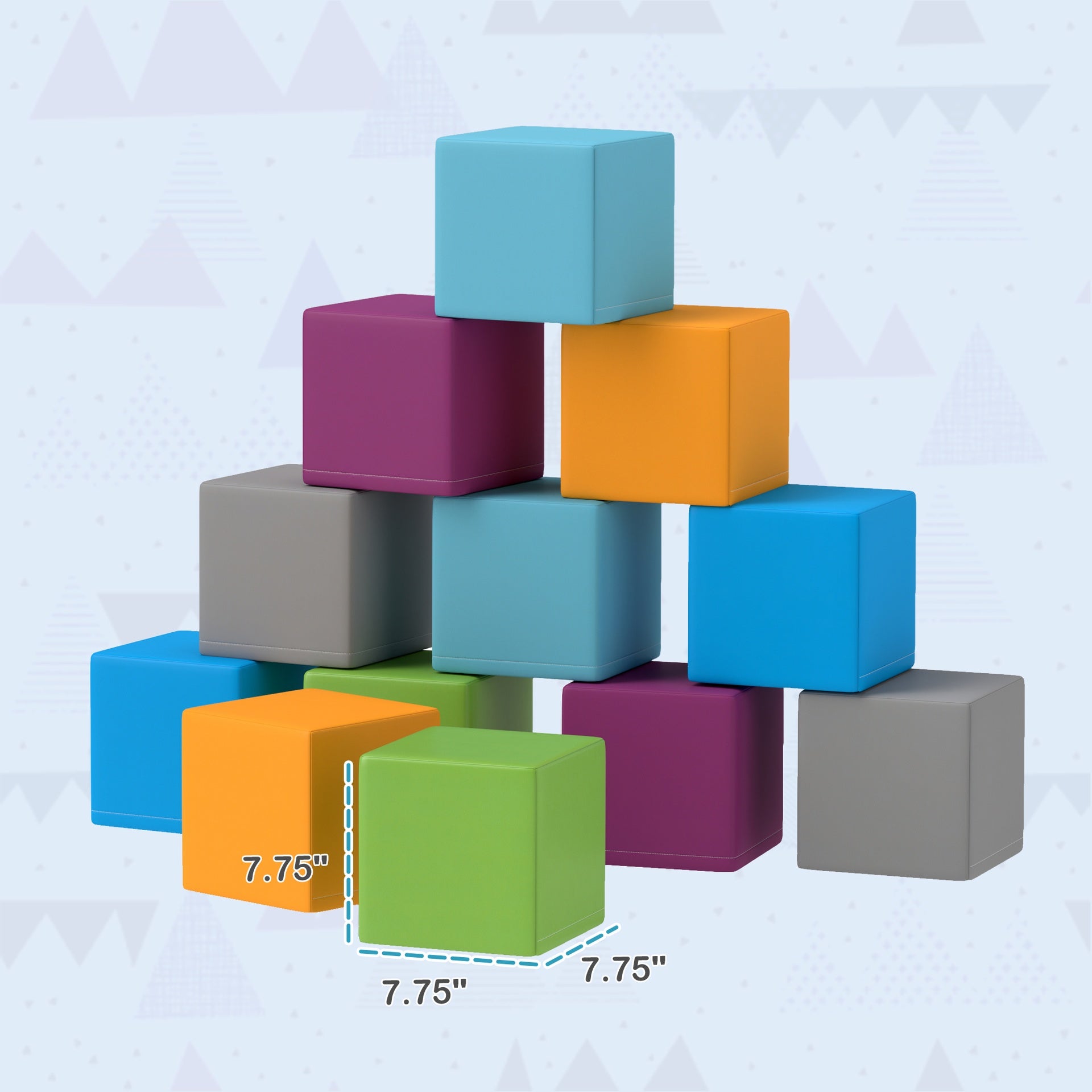 Soozier 12 Piece Soft Play Blocks Soft Foam Toy for Toddler, Contemporary