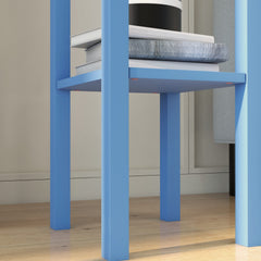 HOMCOM 2-Tier Side Table with Drawer and Shelf, End Table for Living Room and Hallway, Light Blue