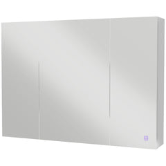kleankin Bathroom Mirror Cabinet with Light, Bathroom Storage Cupboard with USB Charge, Adjustable Shelf, 35.5"W x 25.5"H, White