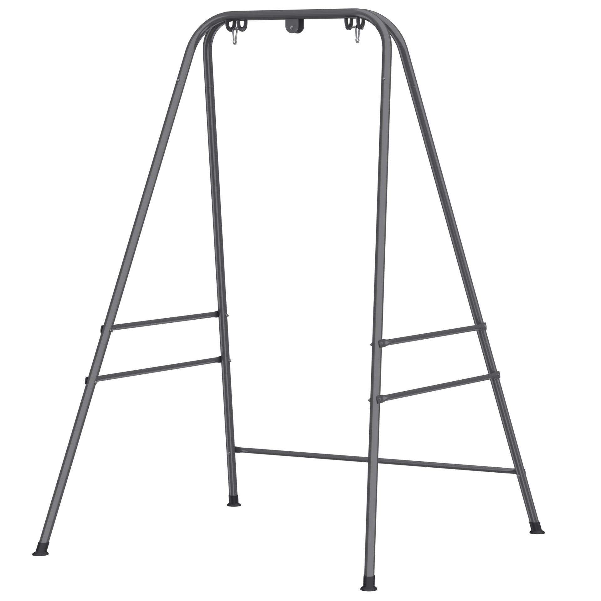 Outsunny Hammock Chair Stand  Indoor and Outdoor Use with Anti-Slip Foot Pads, 2 Carabiners, Gray