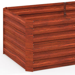 Outsunny Galvanized Raised Garden Bed, Steel Outdoor Planters with Reinforced Rods, 71" x 36" x 23", Dark Brown
