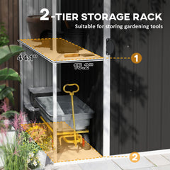 Outsunny 8 x 4ft Outdoor Garden Shed, Metal Shed with Air Vents and Lock for Backyard, Garden, Patio, Dark Gray
