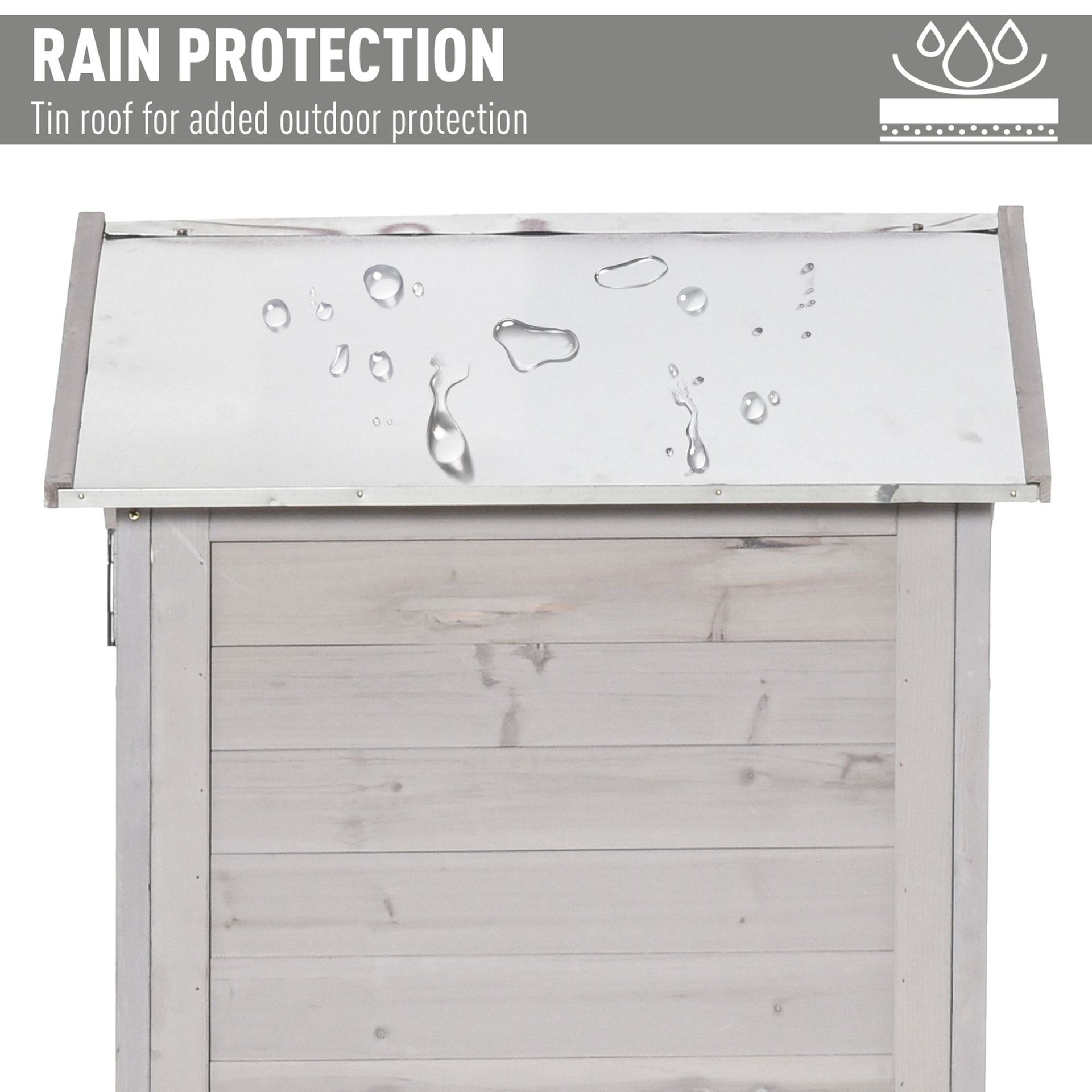 Outsunny Wooden Garden Cabinet 4-Tier Storage Shed Lockable Organizer w/ Foot Pad Handle