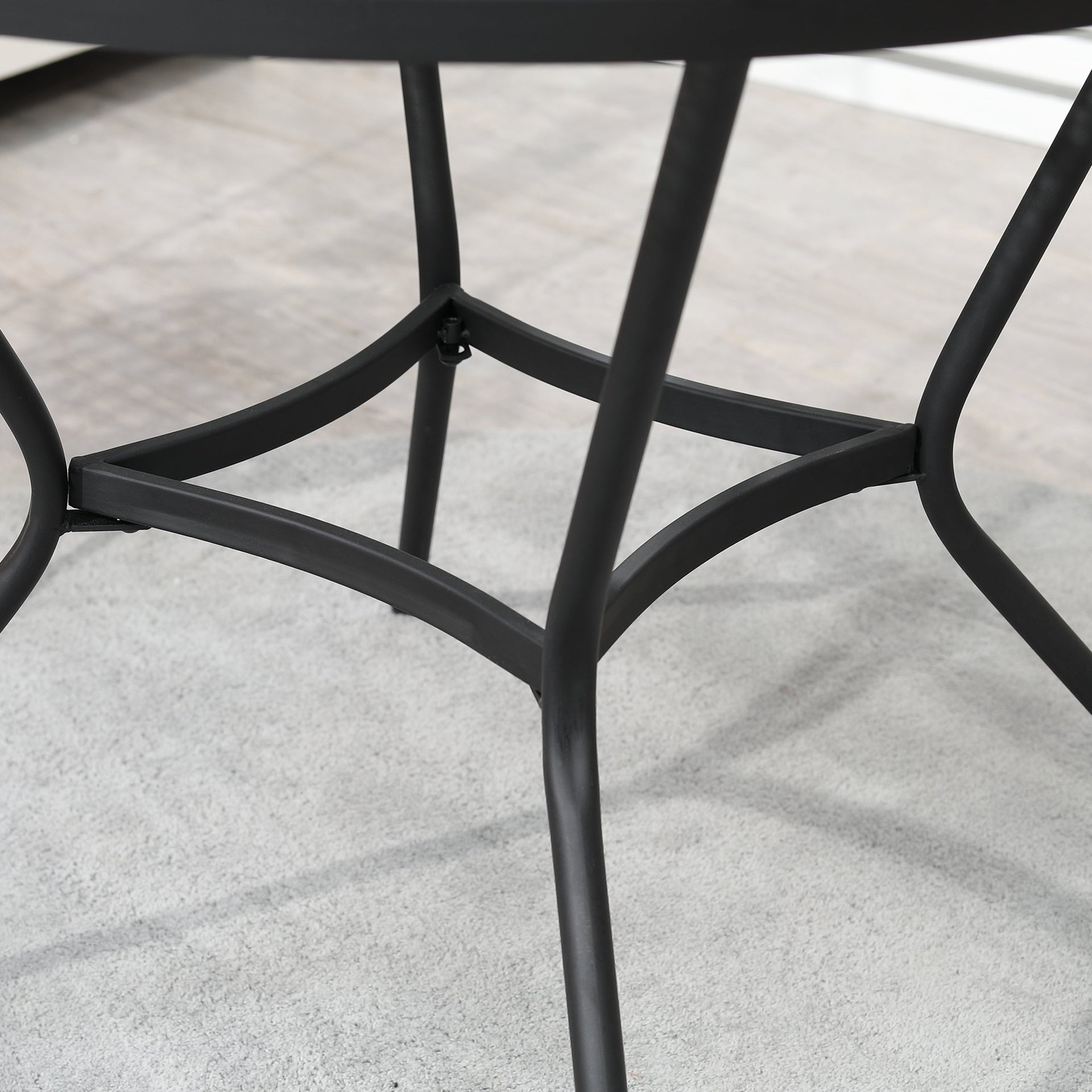 Outsunny 35" Round Outdoor Patio Bistro Dining Table, French Cafe Style, Conversation Space, Fast Drying Metal Mesh Tabletop for Garden, Backyard, Poolside, Black