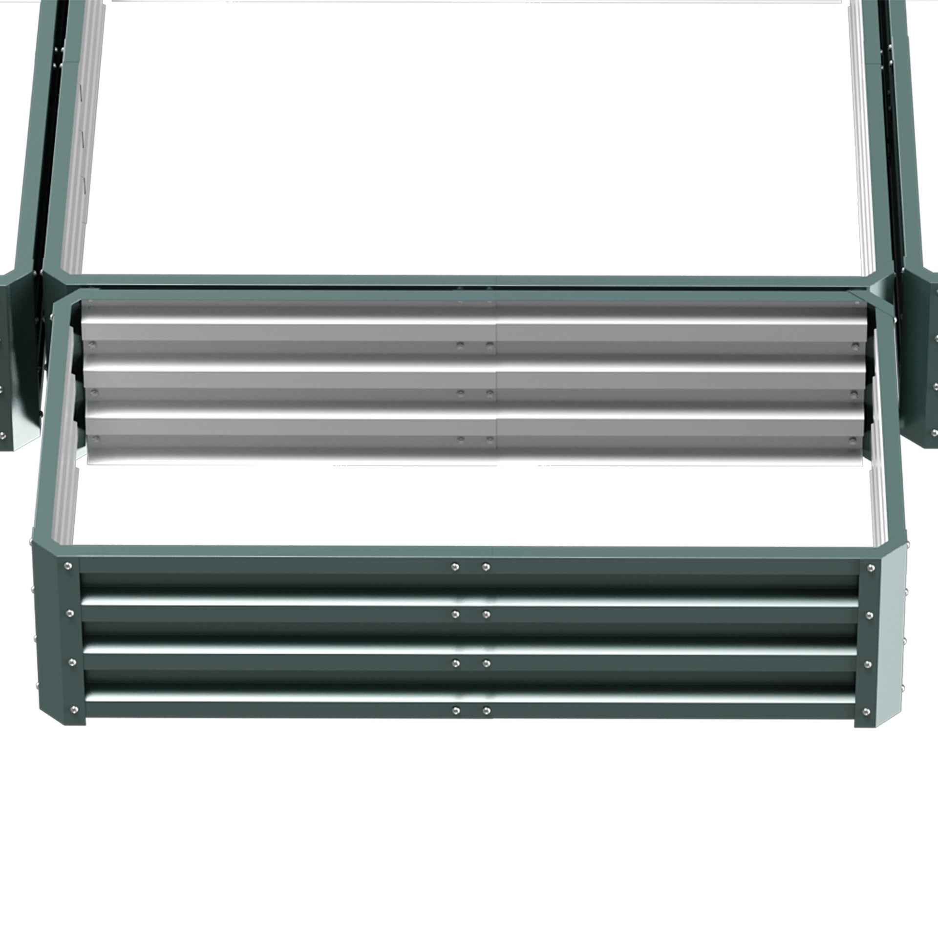 Outsunny Steel Raised Garden Bed, Set of 5 Large Box Planters for Outdoor Plants Vegetables Flowers Herbs, 8x8x1ft, Green