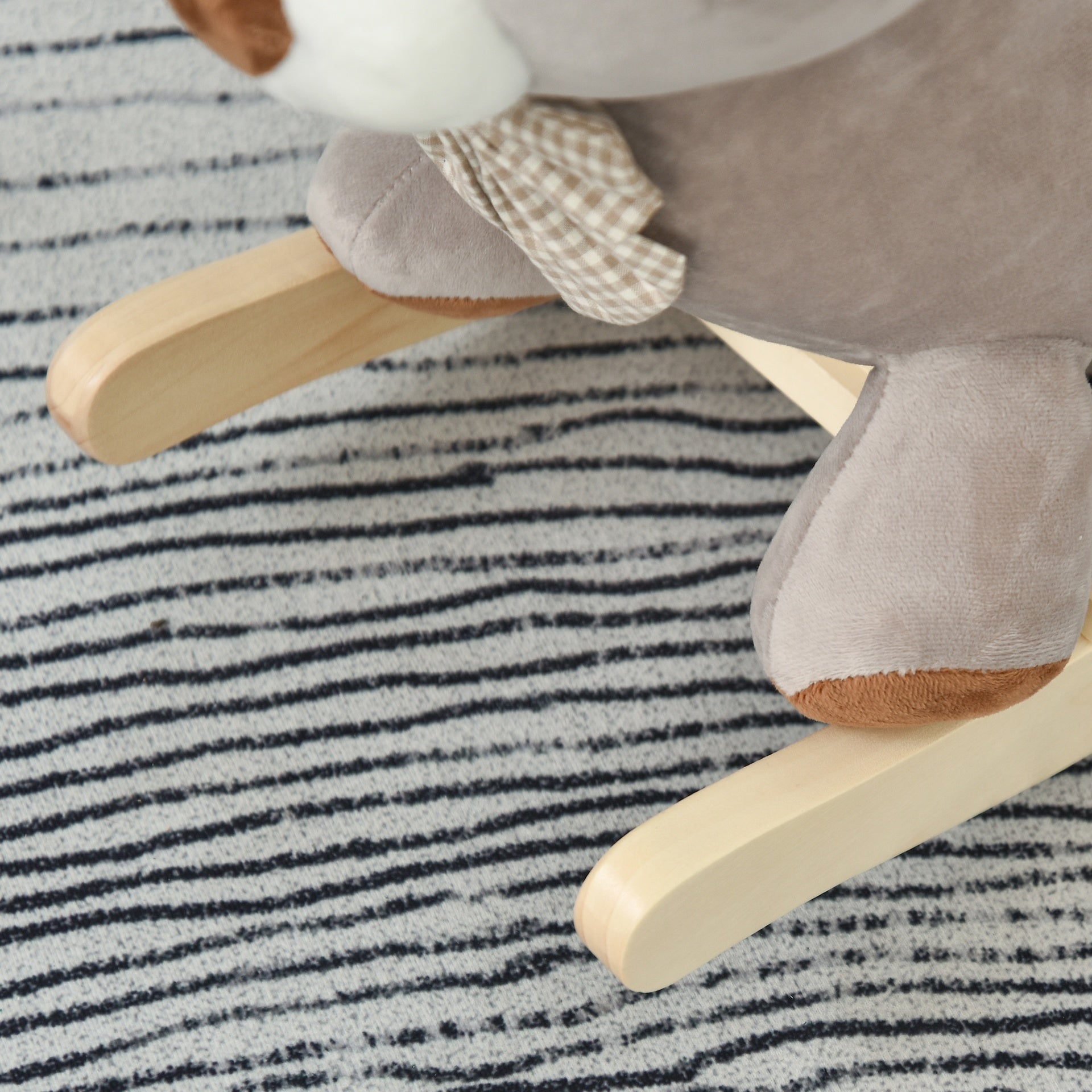 Qaba Bear-Shaped Kids Rocking Horse with Sound for 18-36 Months, Gray