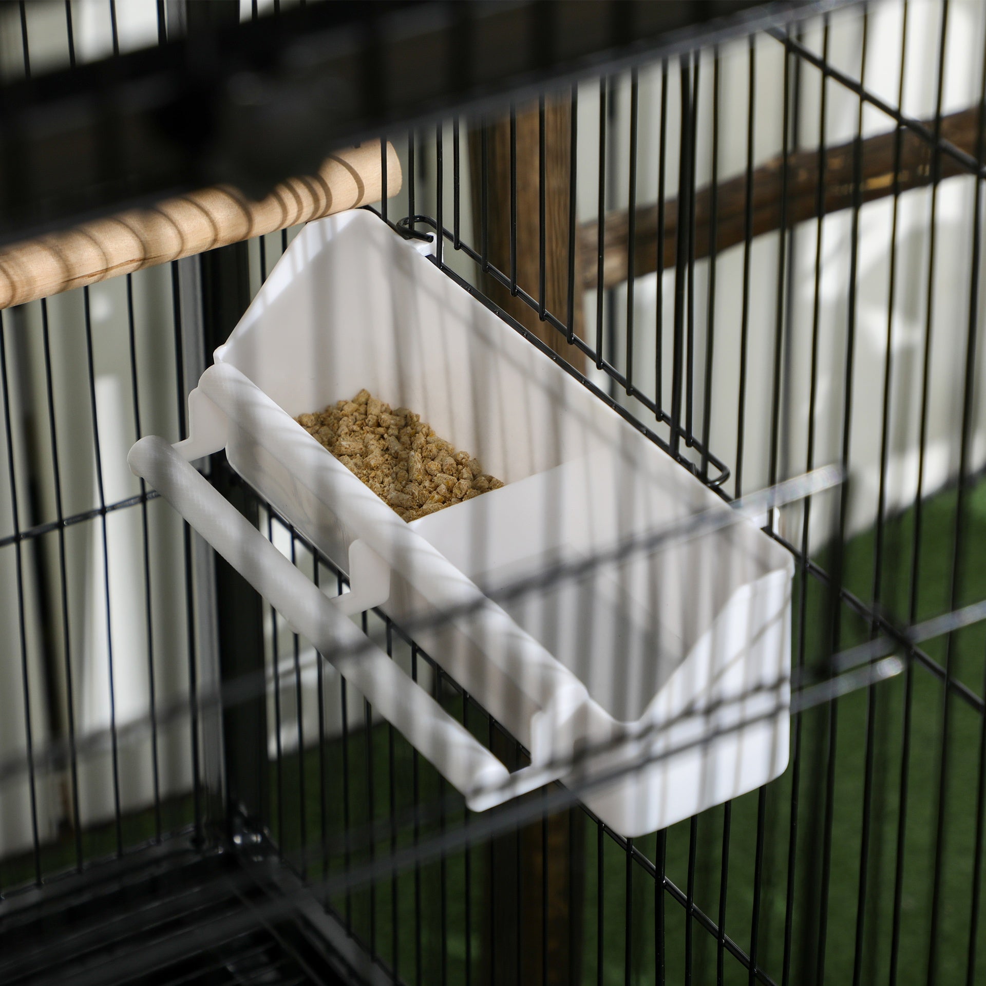 PawHut 55" 2 In 1 Bird Cage Aviary Parakeet House for finches, budgies with Wheels, Black