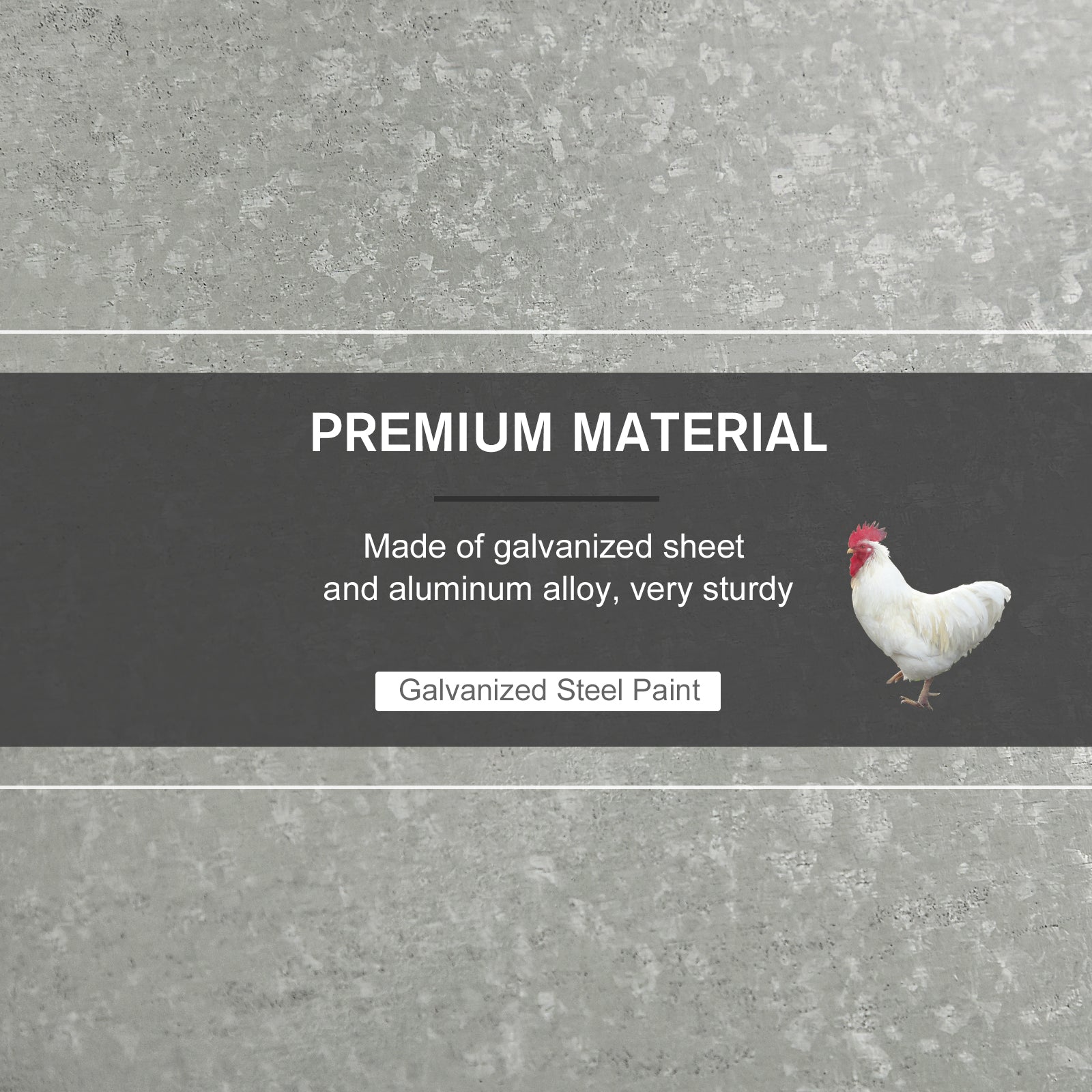 PawHut 25 lbs Capacity Automatic Chicken Poultry Feeder with a Galvanized Steel and Aluminium Build, Weatherproof Design