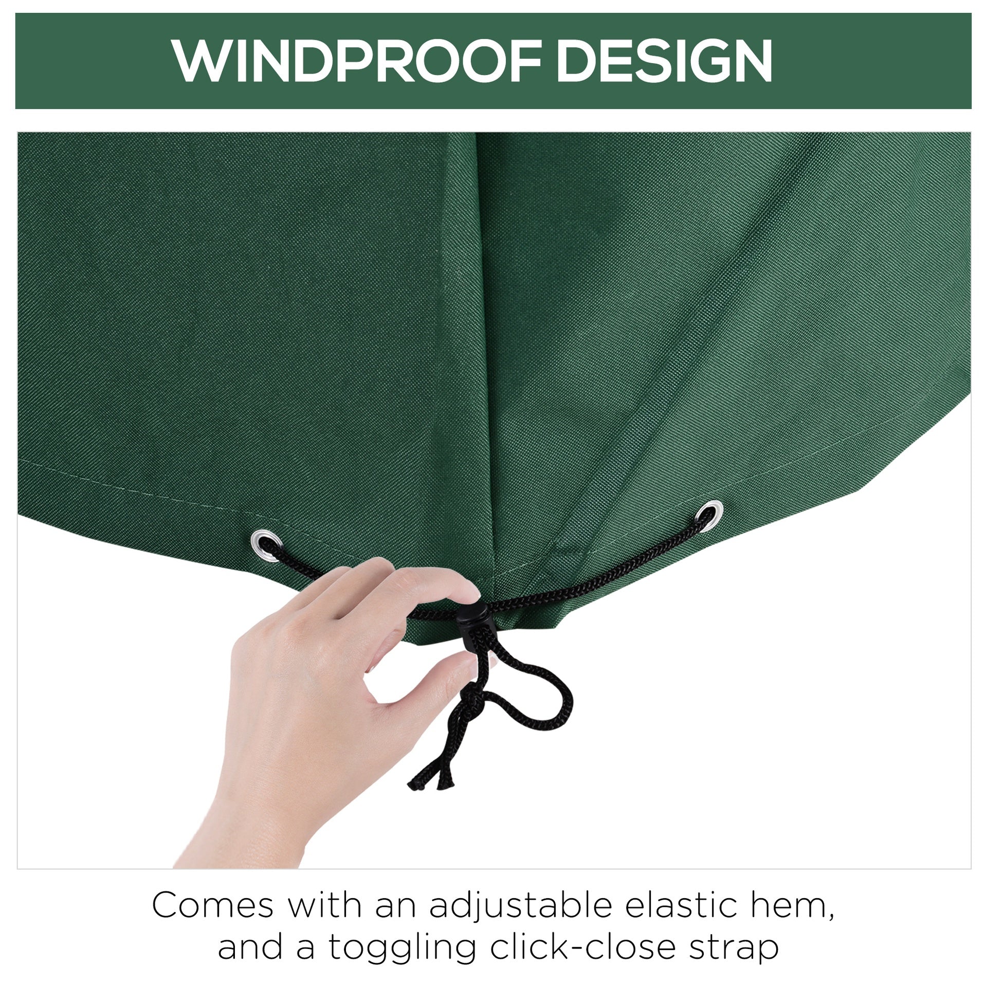 Outsunny 97" x 65" x 26" Heavy Duty Outdoor Sectional Sofa Cover, Waterproof Patio Furniture Cover for Weather Protection, Dark Green