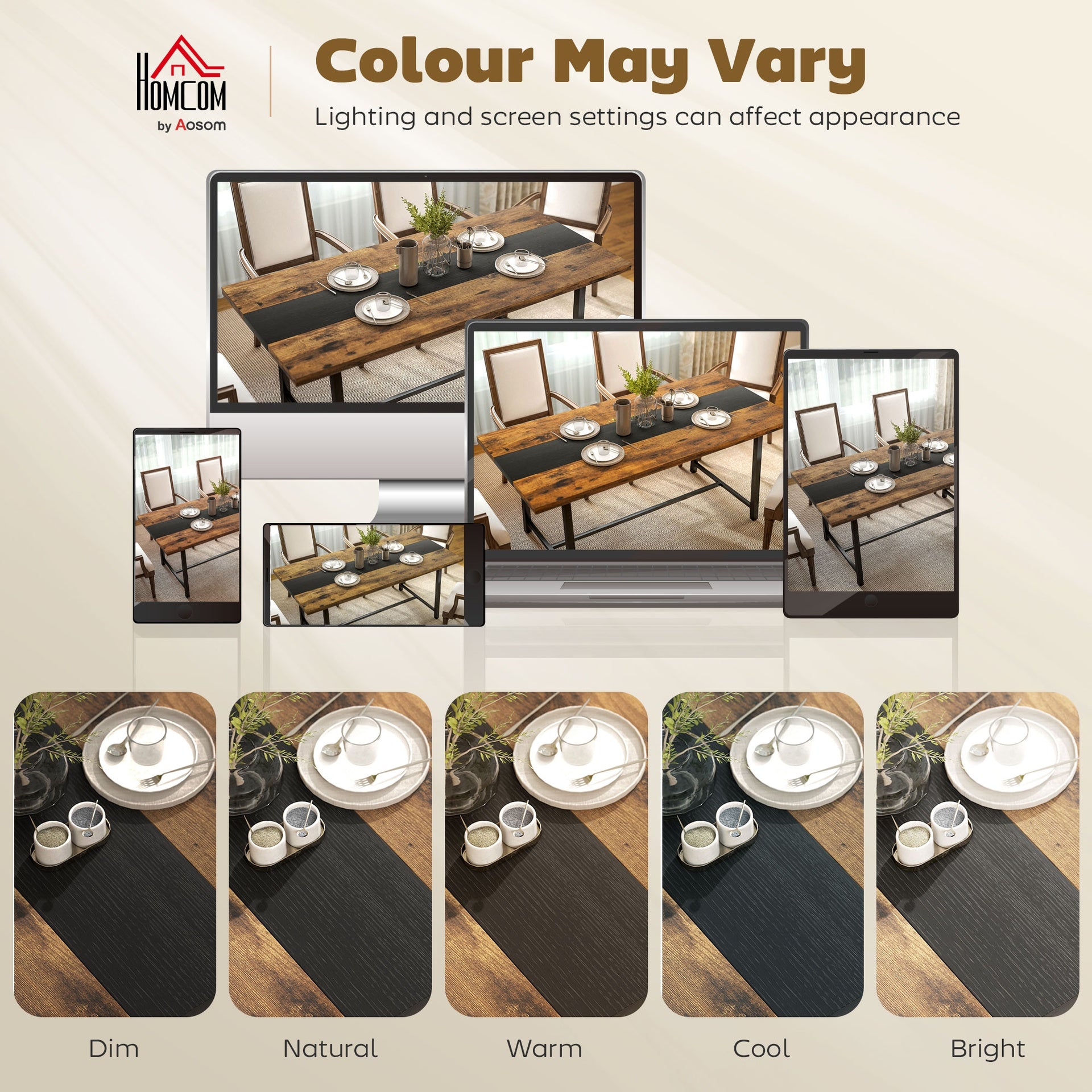 HOMCOM Industrial Kitchen Table for 8 People, 70.9" Long Dining Table with Large Tabletop and Steel Legs for Dining Room, Brown