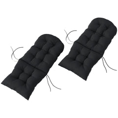 Outsunny Outdoor Adirondack Chair Cushions Set of 2, Tufted High Back Patio Chair Cushions, Black
