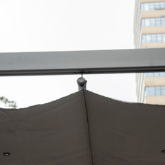 Outsunny 10' x 10' Outdoor Retractable Pergola Canopy, Aluminum Patio Pergola, Backyard Shade Shelter for Garden & Parties, Gray