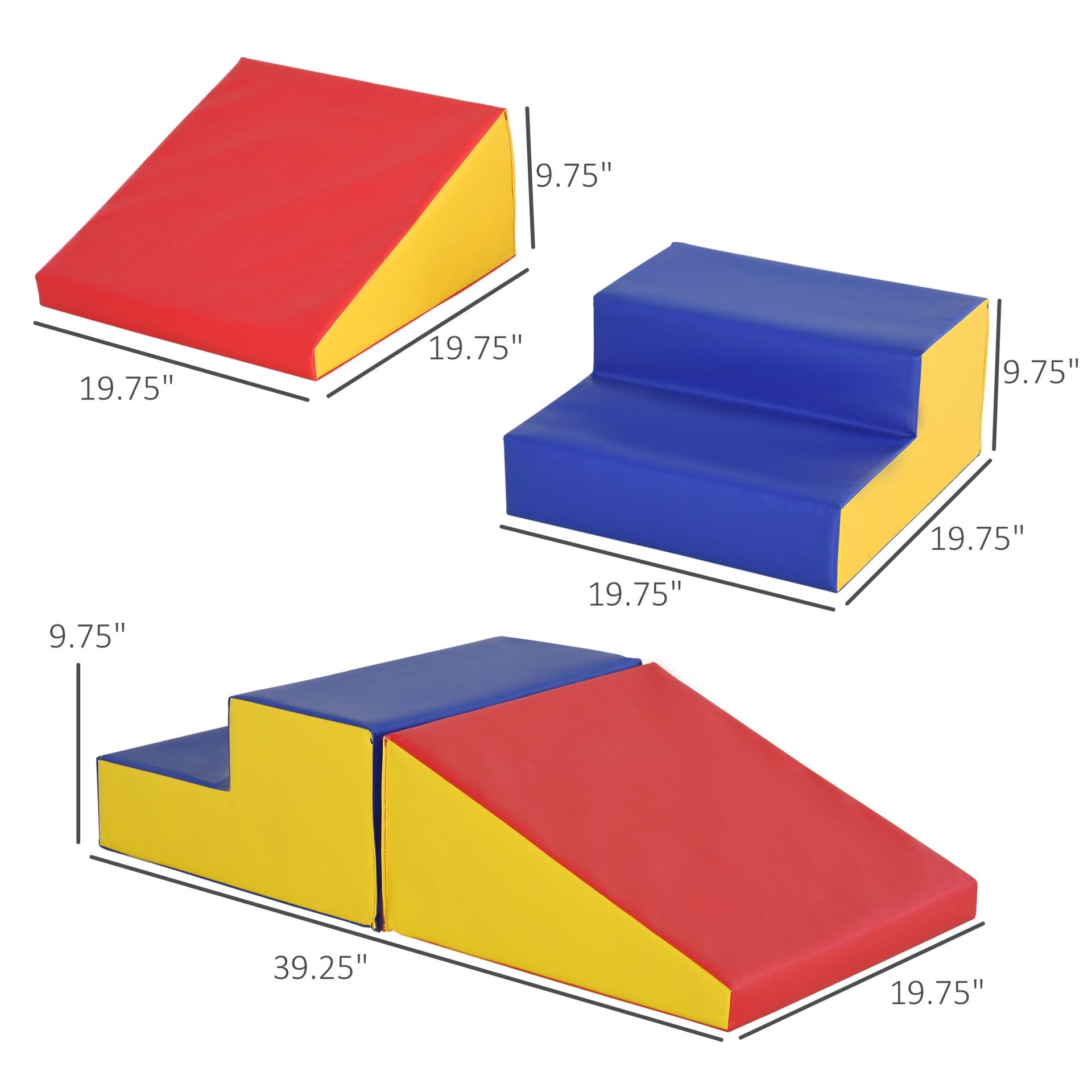 Soozier 2-Piece Climb & Crawl Activity Play Foam Building Blocks for Toddlers with a Soft High-Density Foam Material