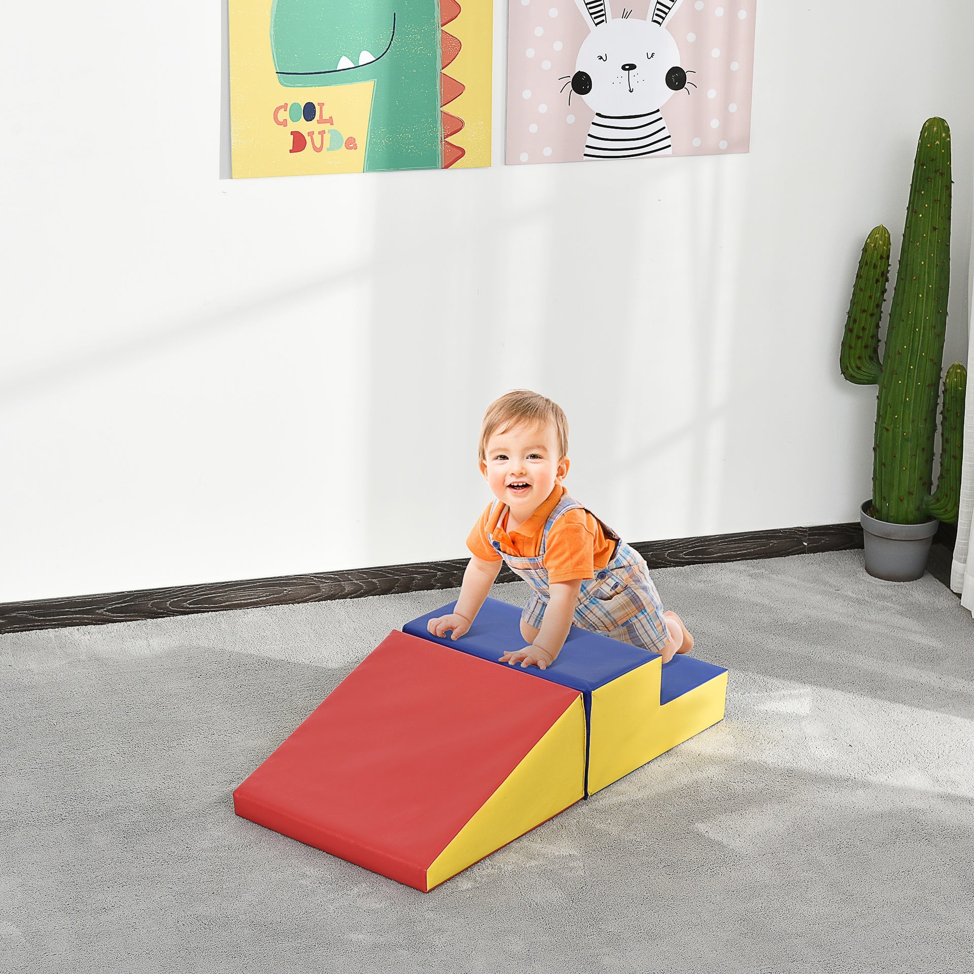 Soozier 2-Piece Climb & Crawl Activity Play Foam Building Blocks for Toddlers with a Soft High-Density Foam Material