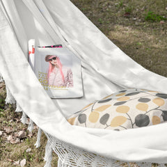 Outsunny Extra Large Boho Hammock with Macrame Tassel Fringe, Includes Carrying Bag, Indoor Outdoor Tree Hammock, White