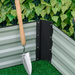 Outsunny 95" x 36" x 12" Galvanized Raised Garden Bed, Easy DIY and Cleaning for Growing Flowers, Herbs, Succulents, Gray
