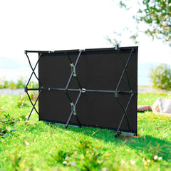 Outsunny 2 Person Folding Camping Cot for Adults, 50" Extra Wide Outdoor Portable Sleeping Cot with Carry Bag, Elevated Camping Bed, Beach Hiking, Black
