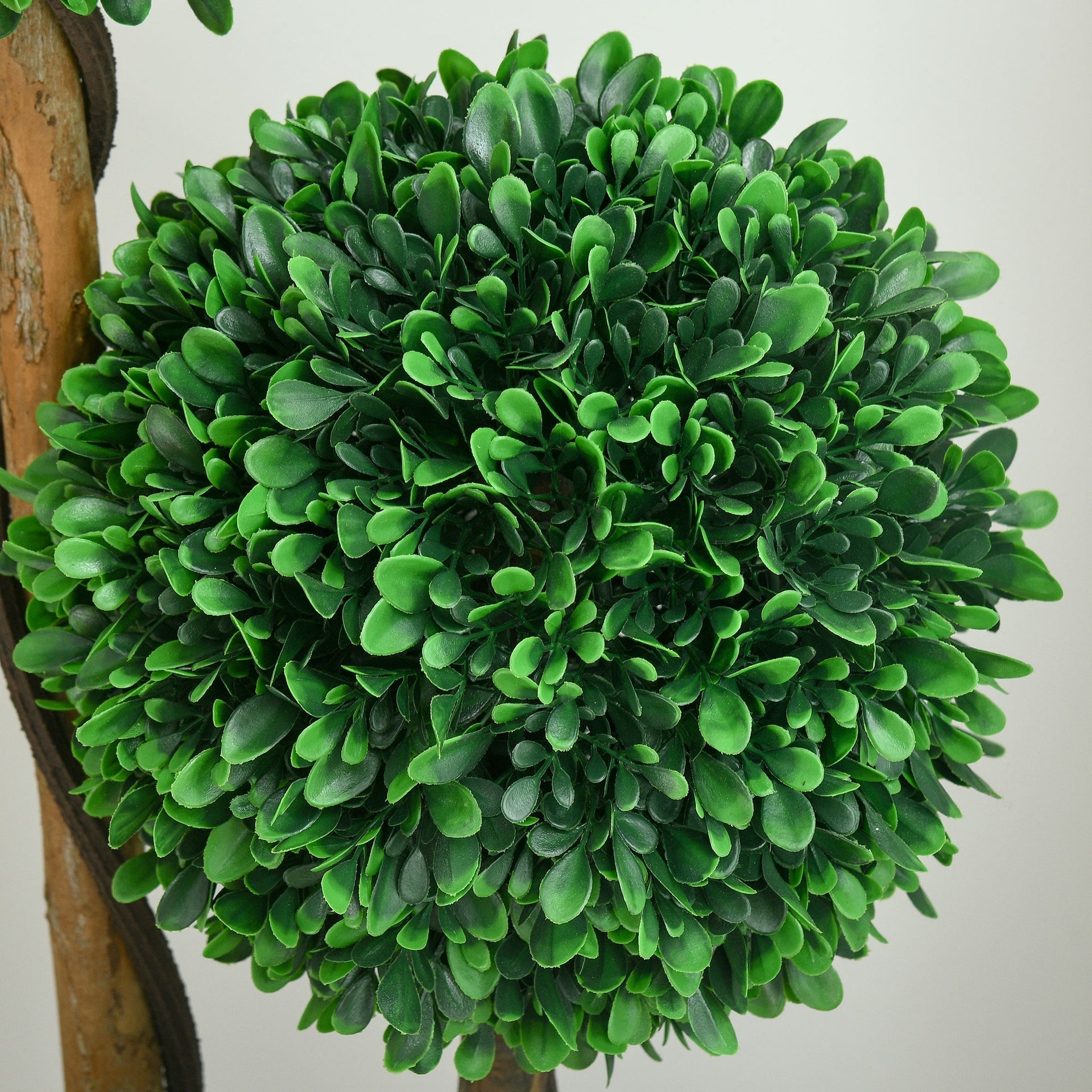 HOMCOM 3.5ft Artificial Tree, Triple Ball Boxwood Topiary with Pot and Sandalwood Leaves, for Indoor Outdoor Home
