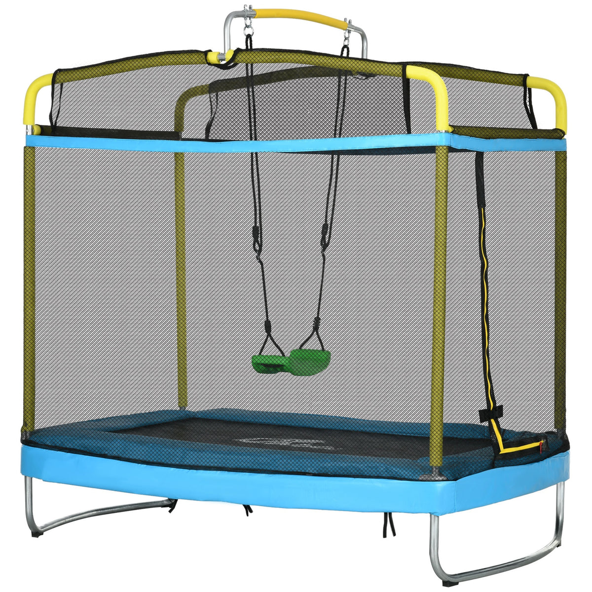 Qaba 3-in-1 Trampoline for Kids, 6.9' Kids Trampoline with Net, Light Blue