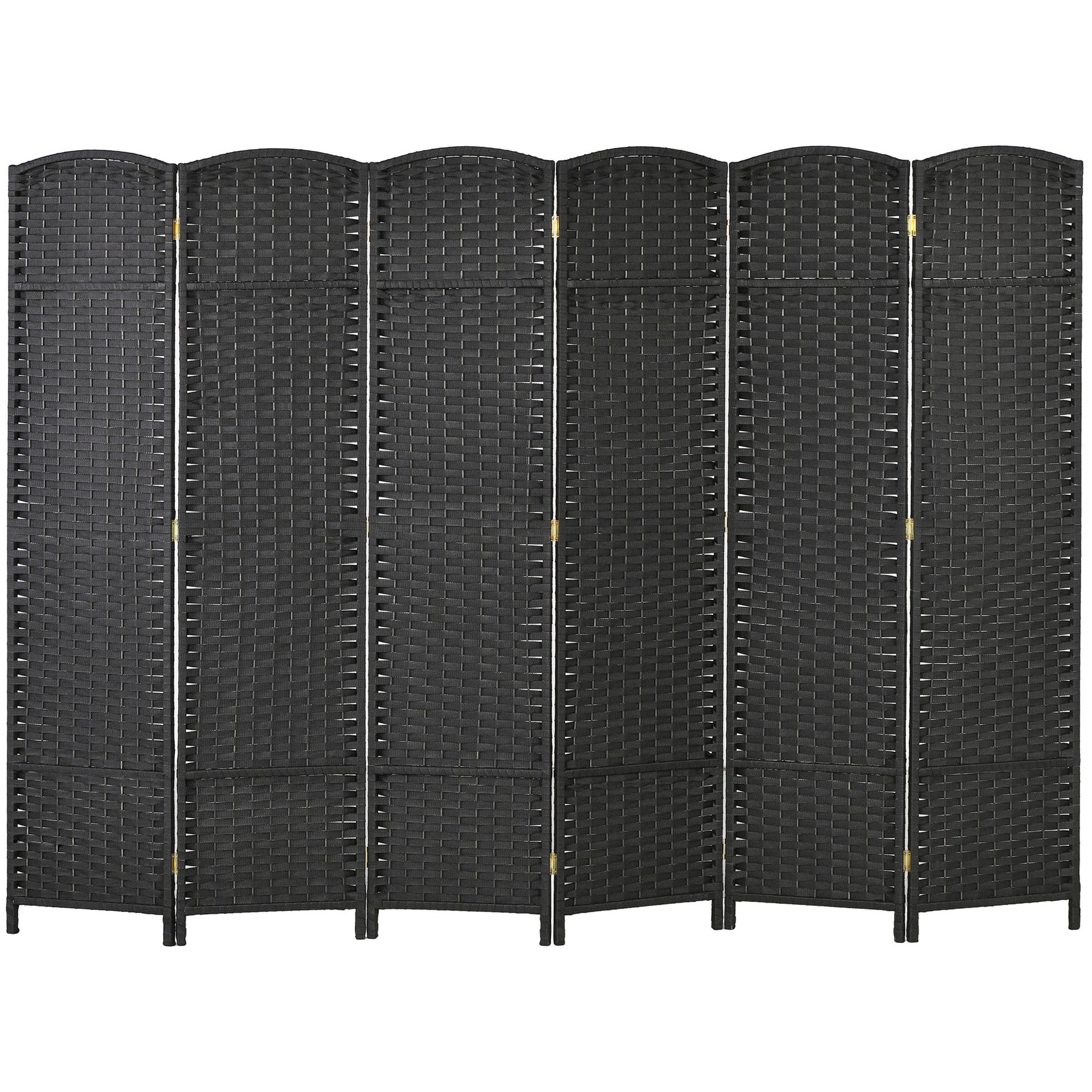 HOMCOM Folding Room Divider Screen 6 Panel 5.6 ' Tall Privacy Screen Freestanding Room Partition for Home Office, Black