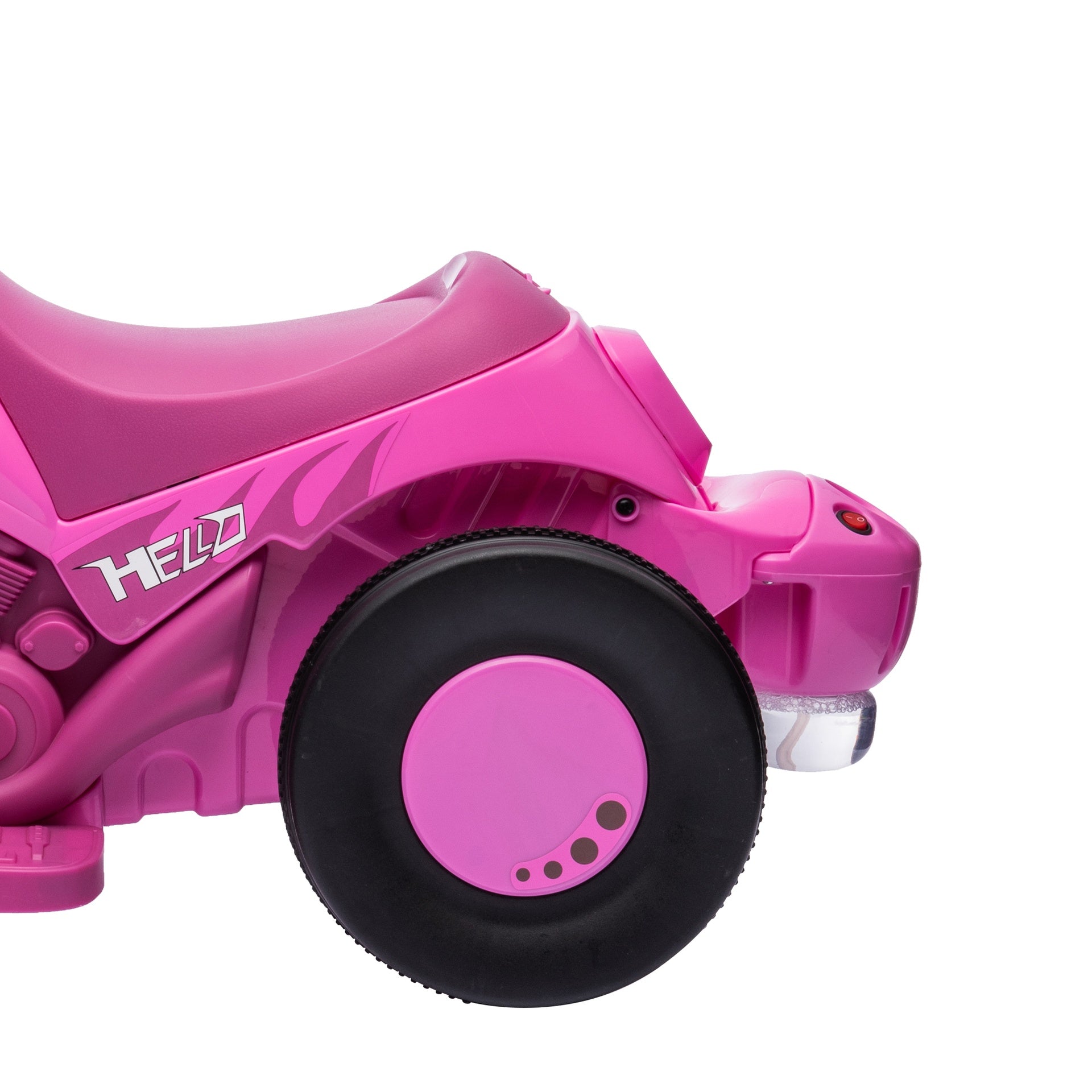 Qaba Ride On Motorcycle, 6V Ride on Bubble Car, 3 Wheeled Electric Motorcycle for Kids w/ LED Headlight, Music, Pink