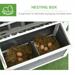 PawHut Wooden Chicken Coop with Run for 1-2 Chickens, 68" x 59" x 42"